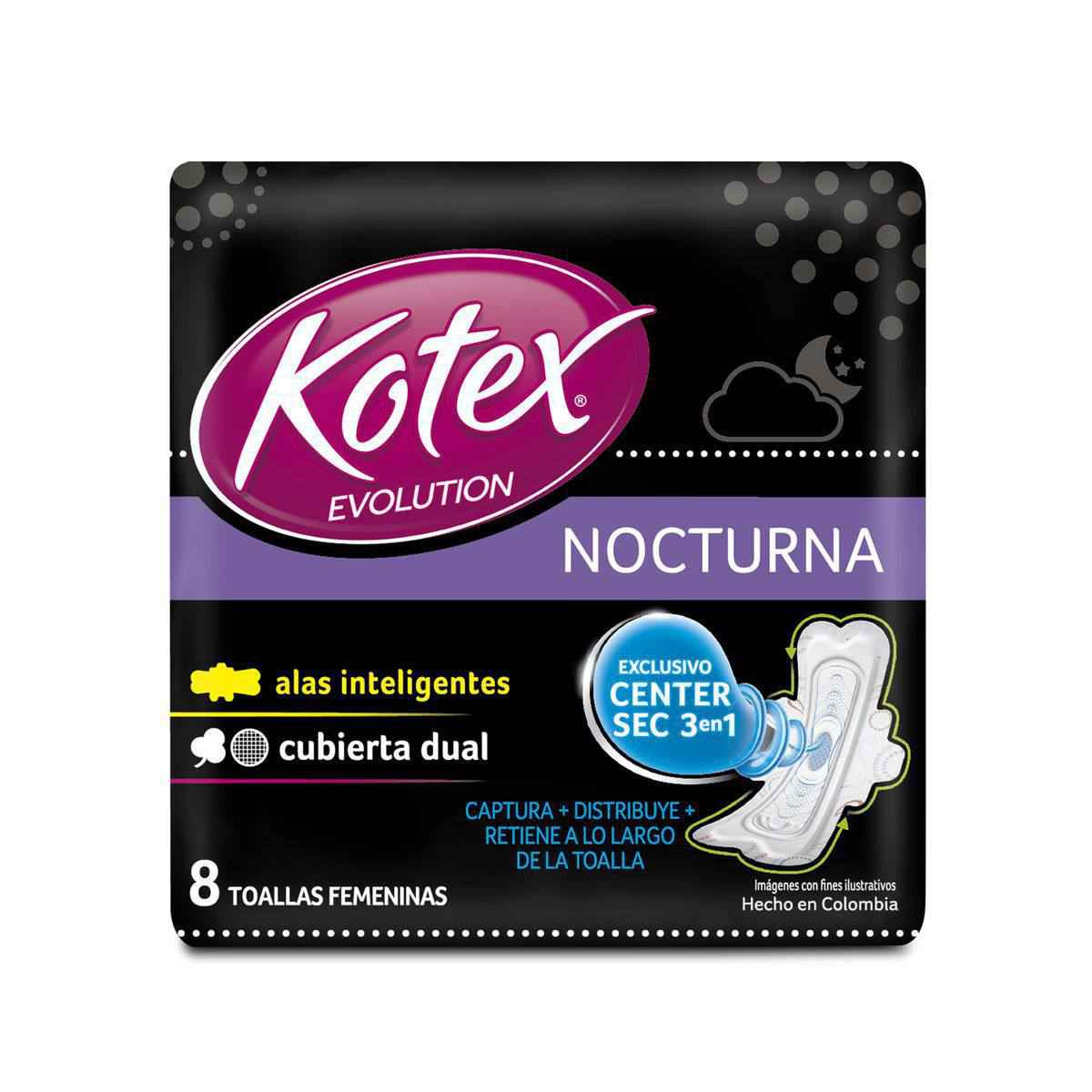 KOTEX TOALLA H DUAL NOCT C/A X 8