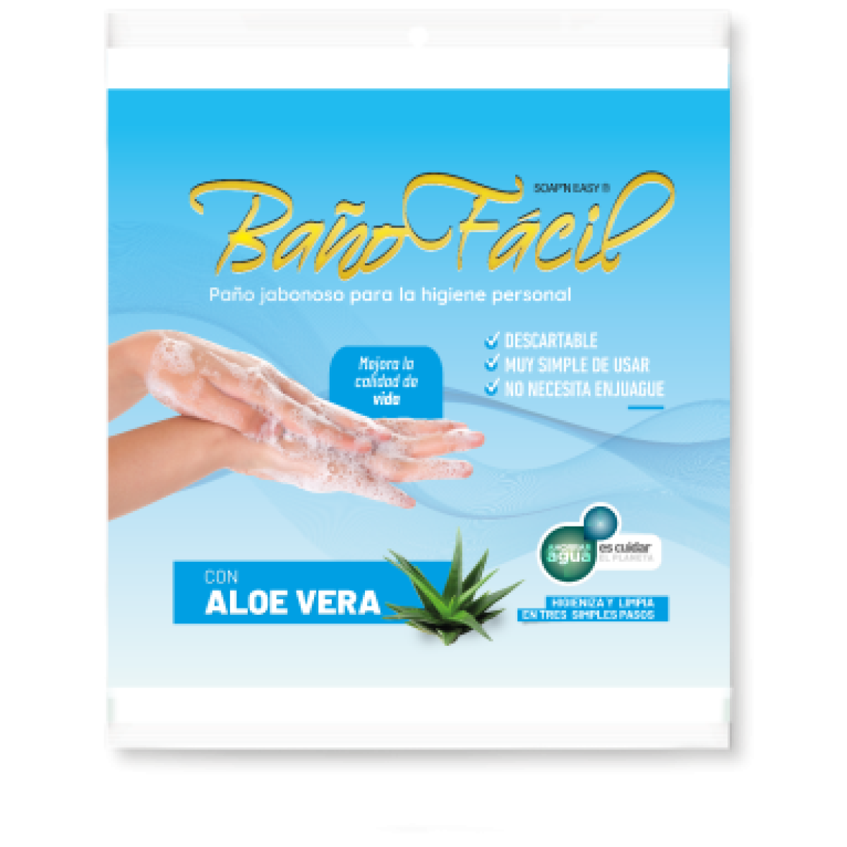 BANO FACIL C/ALOE X 10 UNID