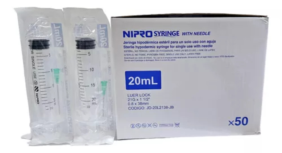 JERINGA DESC 20 ML 21GX1 1/2 NIPRO