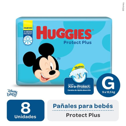 HUGGIES PANAL PROT PLUS G  X 8 CELE