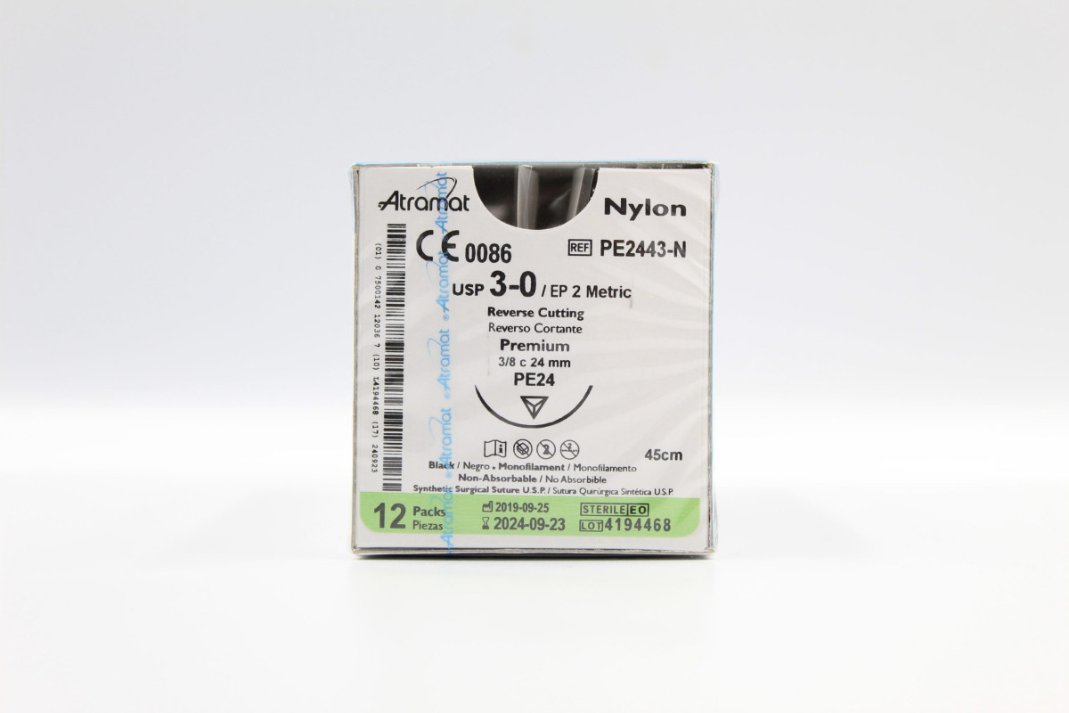 NYLON NEGRO 3-0 45CM PE-2443
