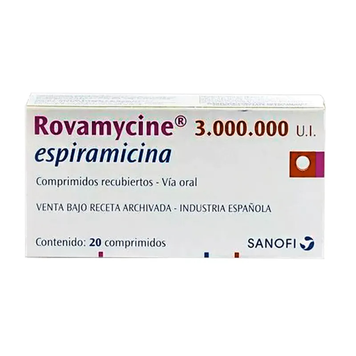 ROVAMYCINE 3 MUI X 20 COMP (RSA)