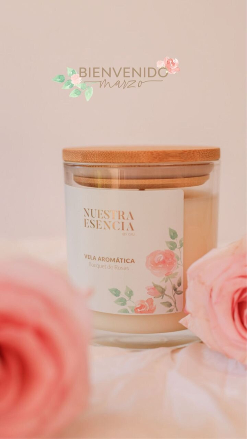 NUESTRA ESENCIA VELA ARO BOUQ ROSA