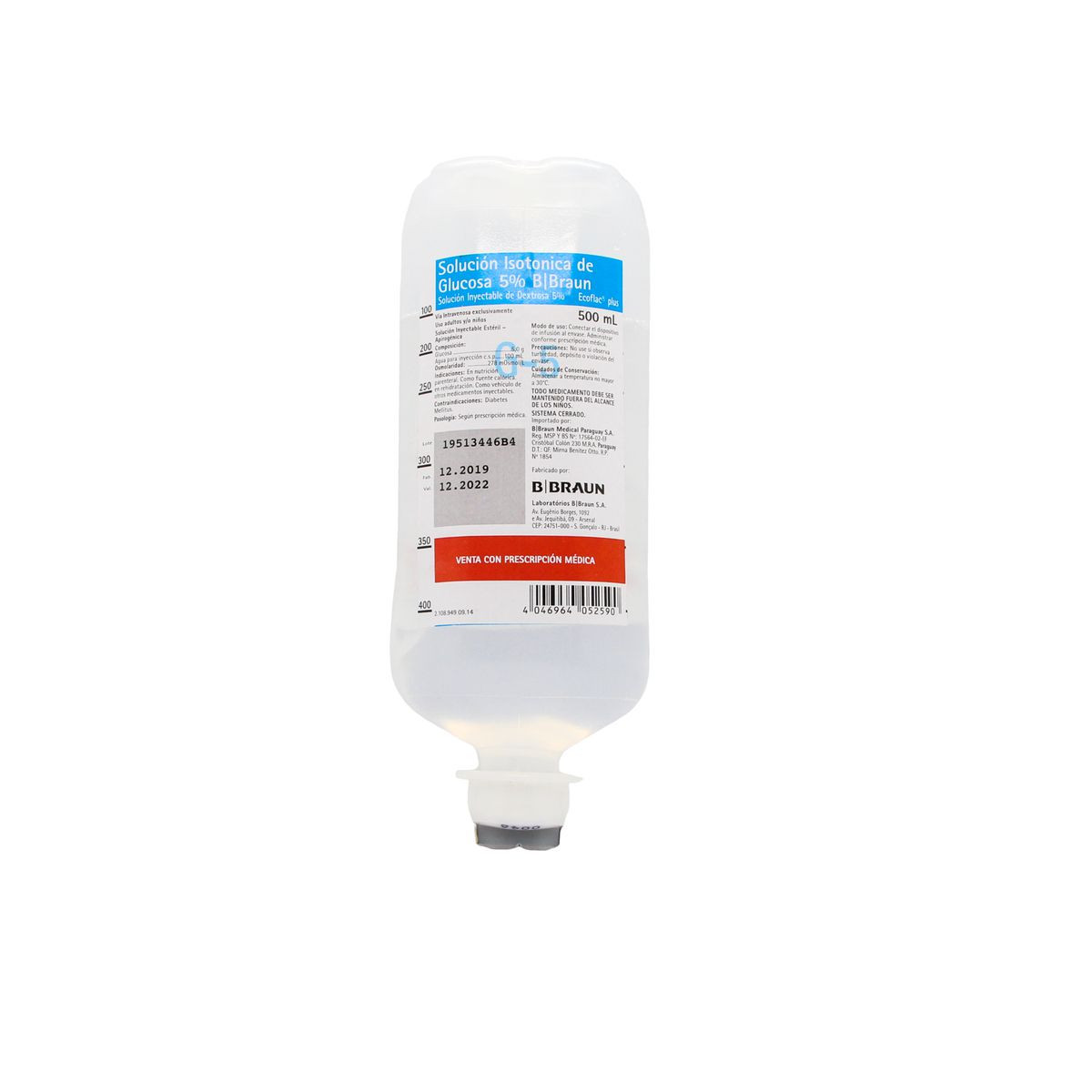 SOL GLUCOSADA 5% X 500 ML BRAUN