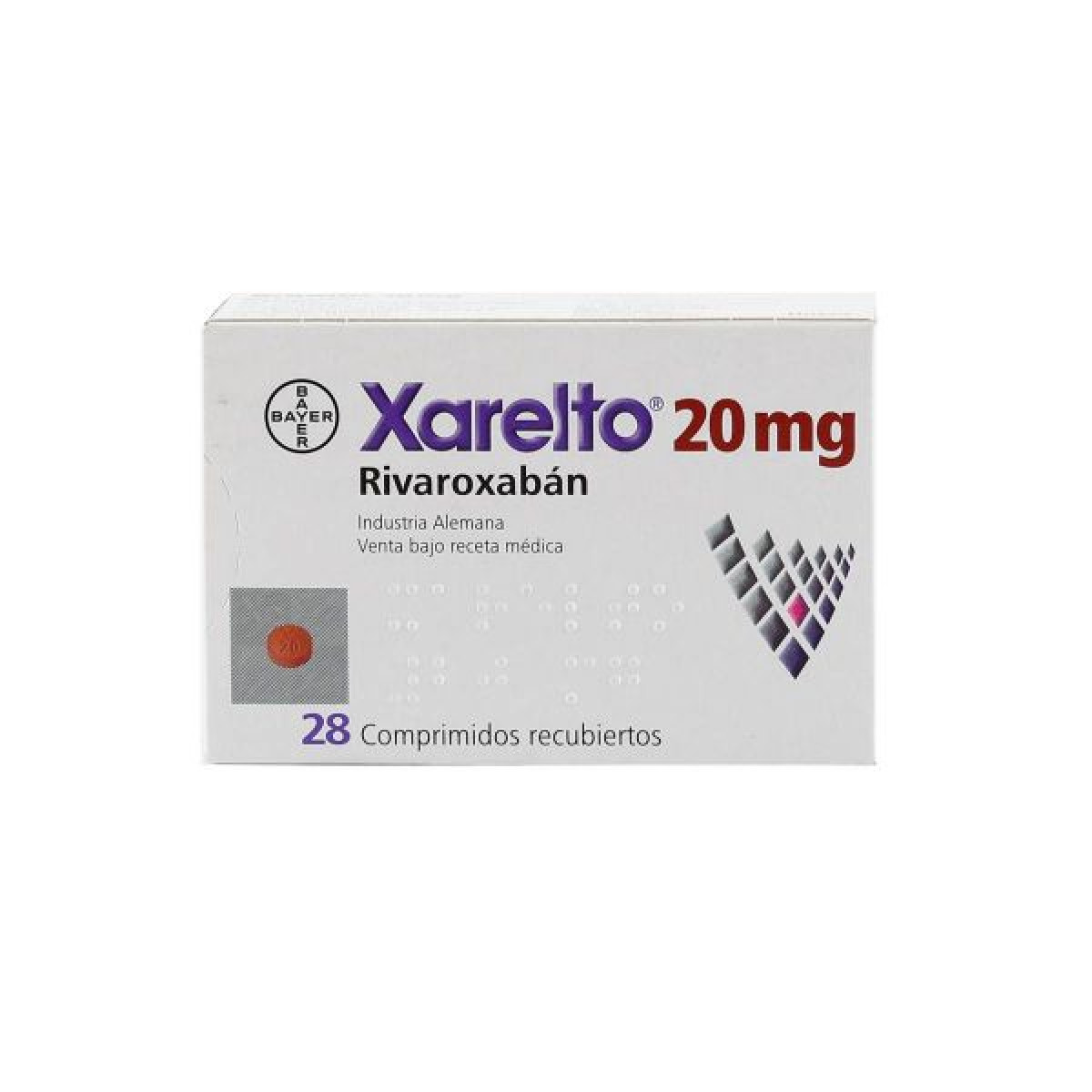 XARELTO 20 MG X 28 COMP RECUB