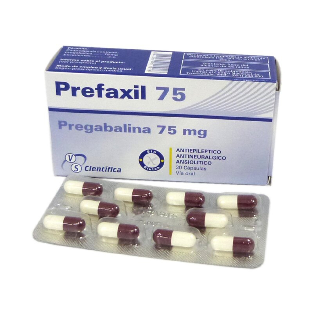 PREFAXIL 75 MG X 30 CAPS