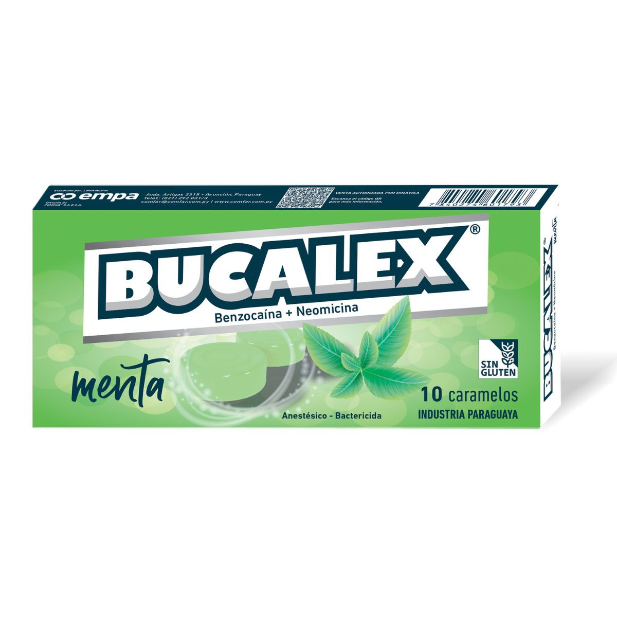 BUCALEX CARAMELO X 10 MENTA