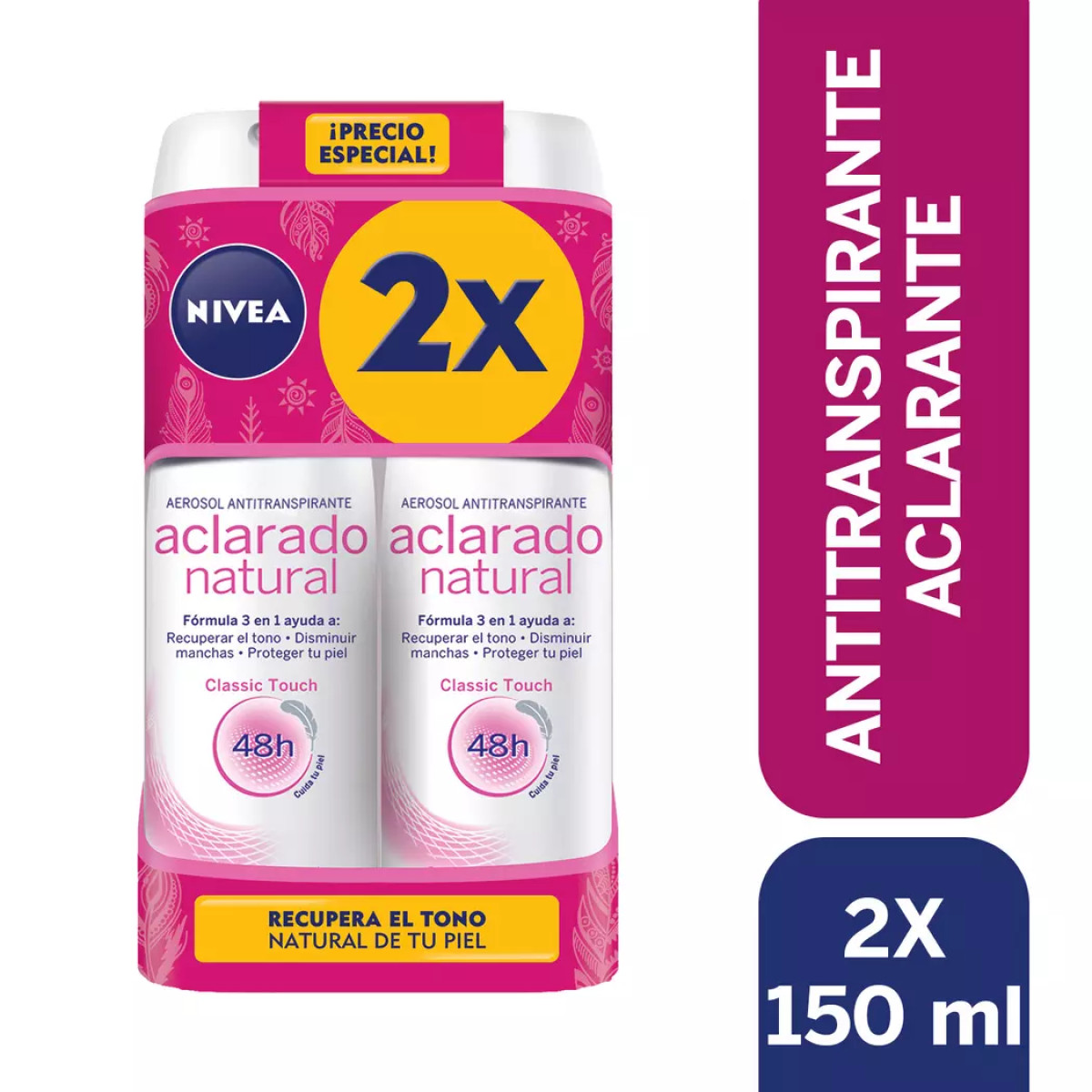 NIVEA DEO AER PACK ACL NATURAL X2