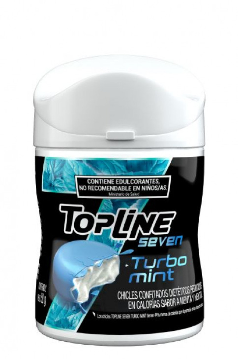 TOPLINE CHICLE 7 TURBO MINT X 50 G